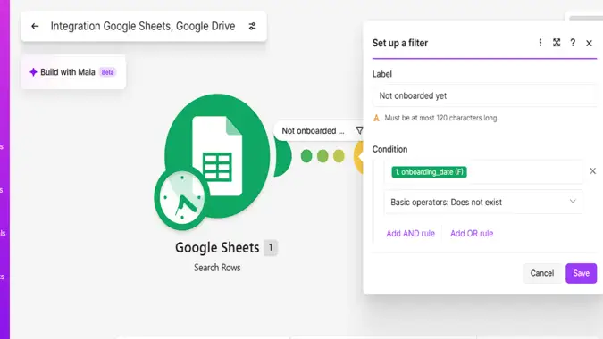 Make filter labeled Not onboarded yet checking that the onboarding date does not exist