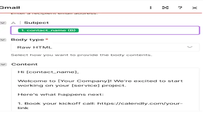Complete Make client onboarding scenario with Google Sheets, Google Drive, Google Docs and Gmail modules
